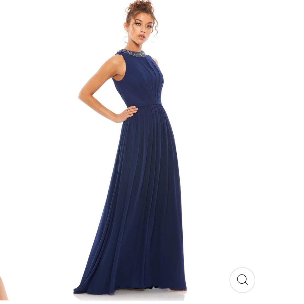 Mac Duggal Navy Blue Maxi Dress